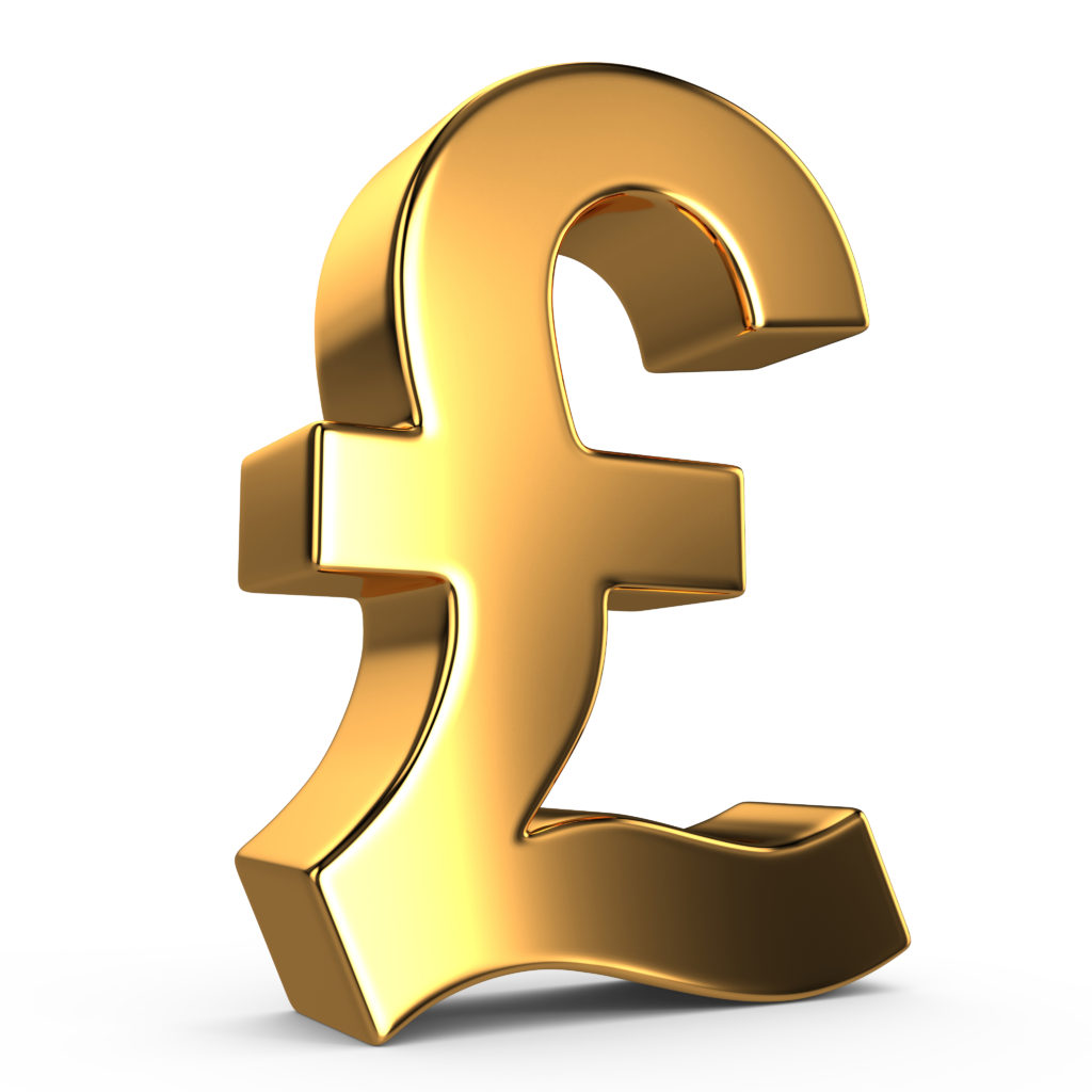 Image of a gold pound sign