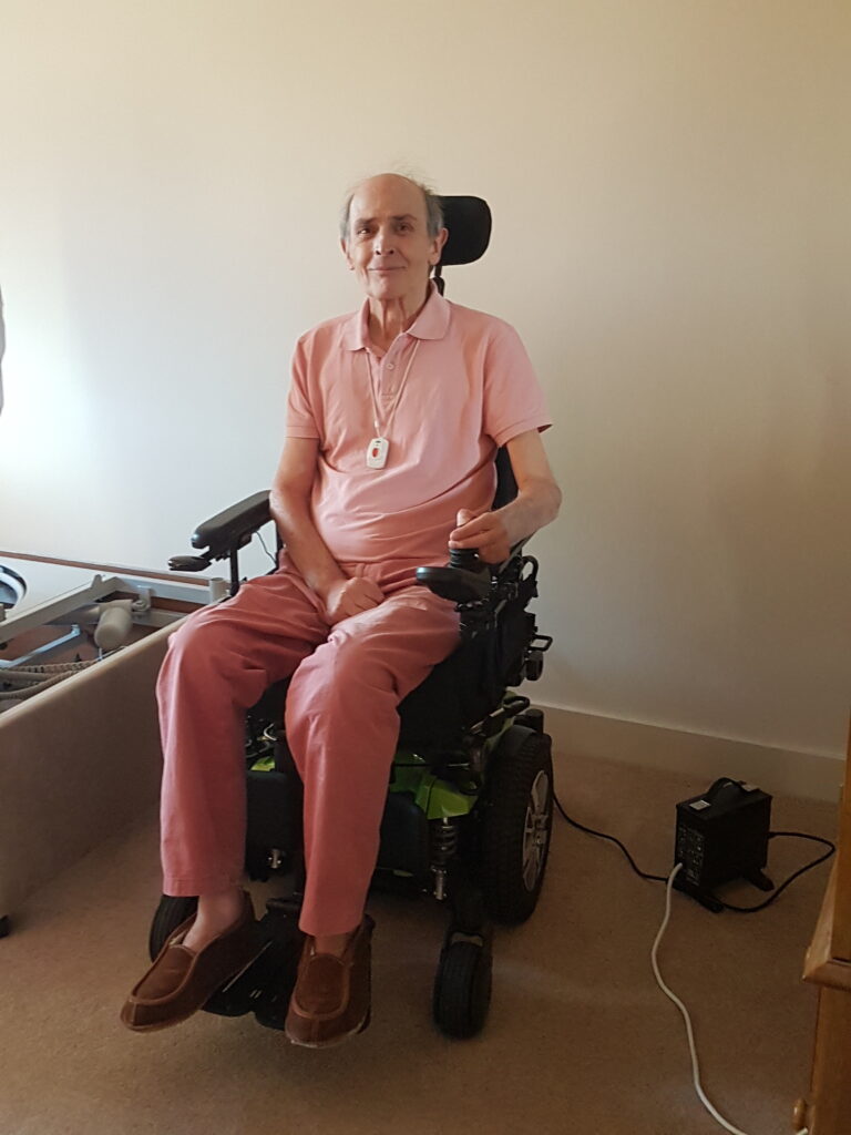 Roger in his wheelchair